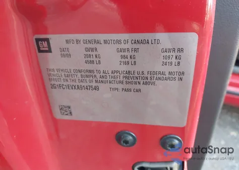 2010 Chevrolet Camaro 2Lt from USA, damaged, VIN 2G1FC1EVXA9147549